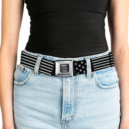 Built Ford Tough Seatbelt Belt - Americana Stars & Stripes2 Weathered Black/Gray