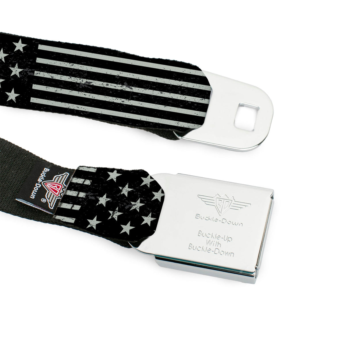 Built Ford Tough Seatbelt Belt - Americana Stars & Stripes2 Weathered Black/Gray
