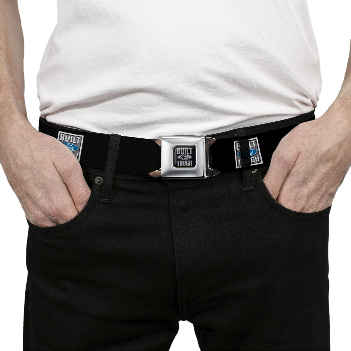 Built Ford Tough Seatbelt Belt - Built Ford Tough Logo REPEAT Webbing