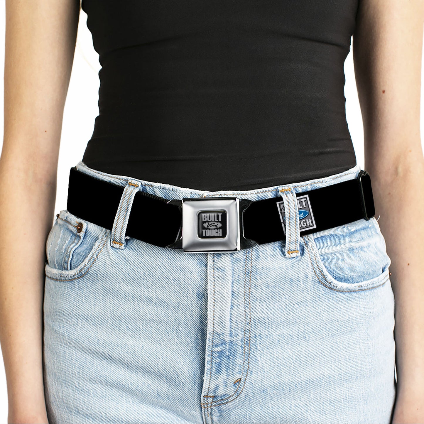 Built Ford Tough Seatbelt Belt - Built Ford Tough Logo REPEAT Webbing