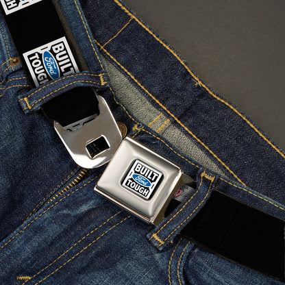 BUILT FORD TOUGH Logo2 Full Color Black White Blue Seatbelt Belt - BUILT FORD TOUGH Logo2 Black/White/Blue Webbing