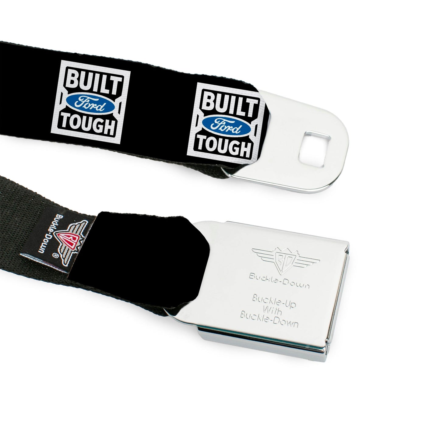 BUILT FORD TOUGH Logo2 Full Color Black White Blue Seatbelt Belt - BUILT FORD TOUGH Logo2 Black/White/Blue Webbing
