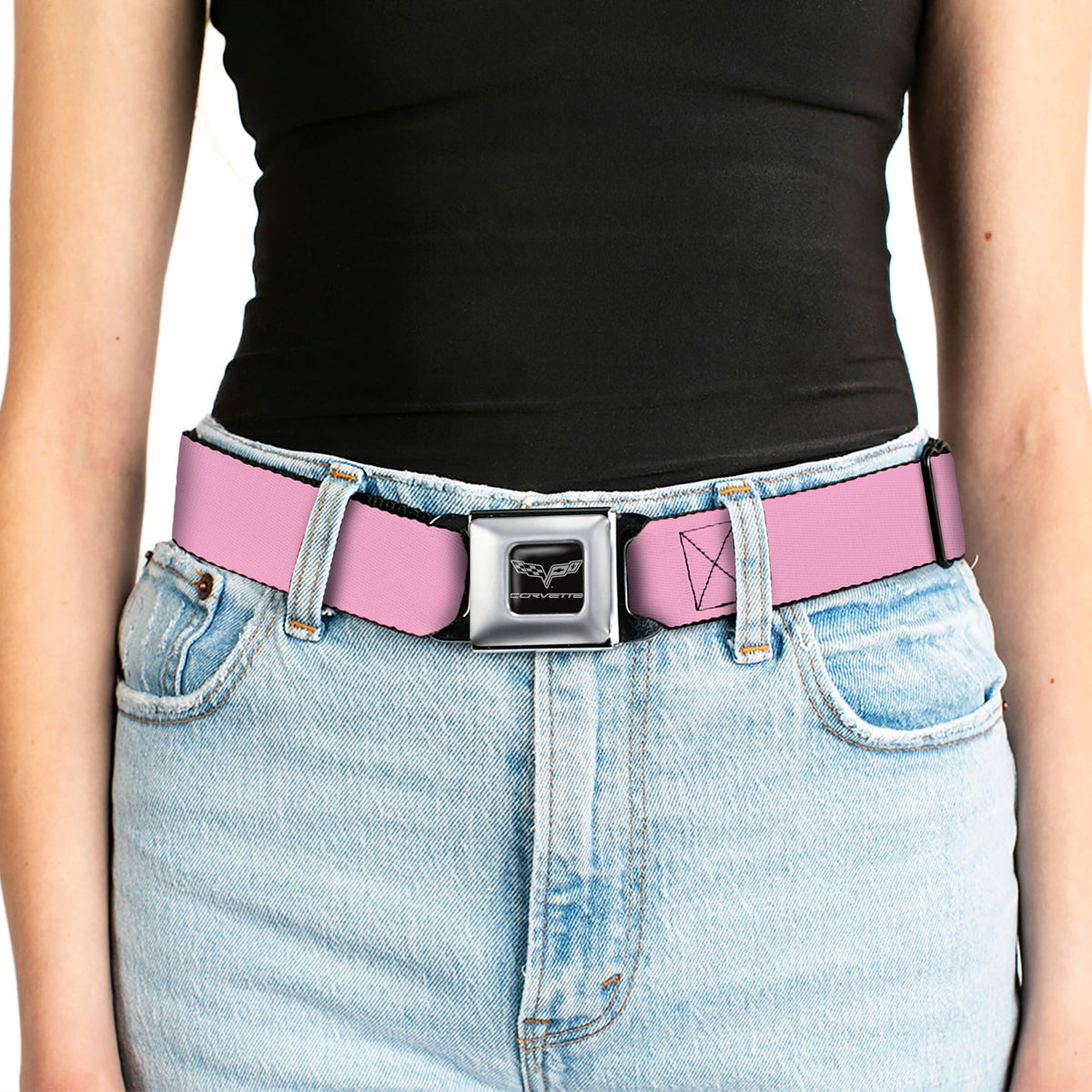 C6 Seatbelt Belt - Baby Pink Webbing