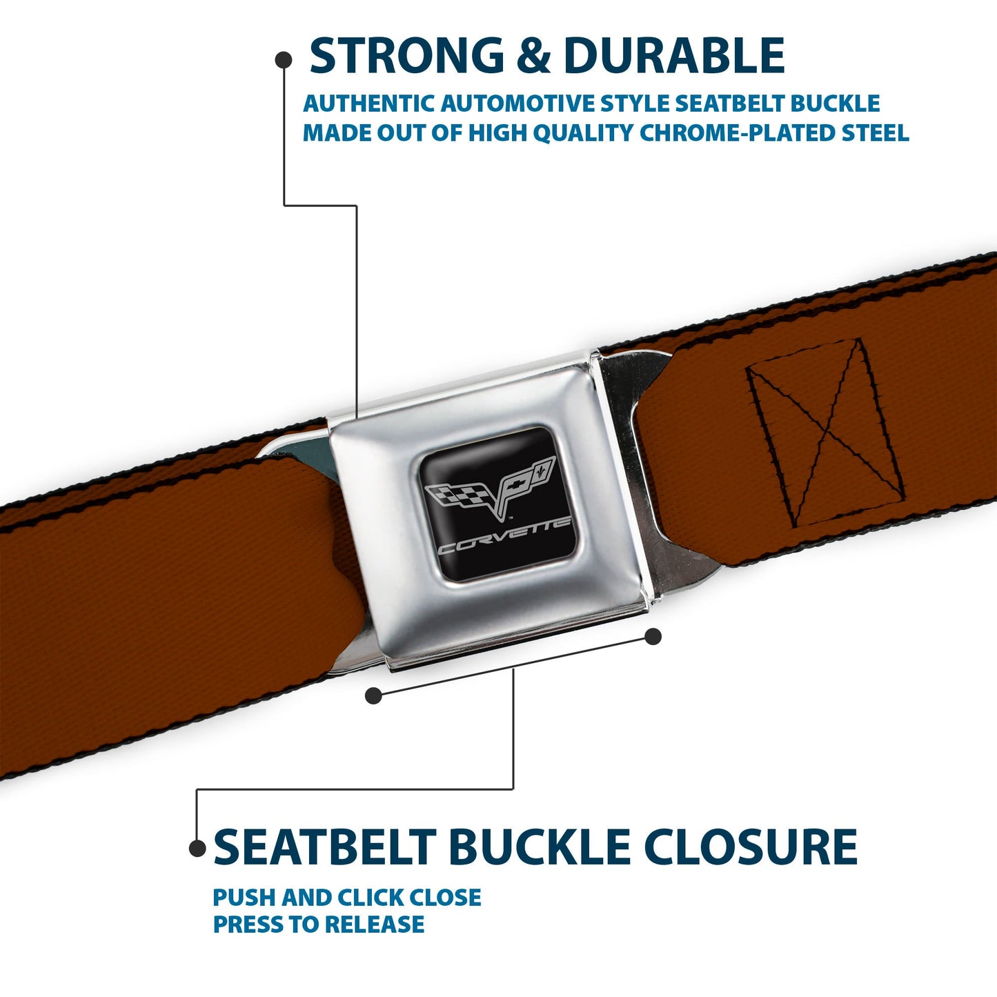 C6 Seatbelt Belt - Brown Webbing