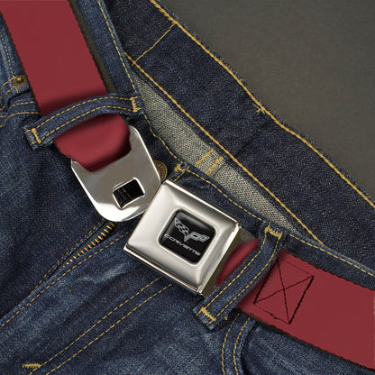 C6 Seatbelt Belt - Burgundy Webbing