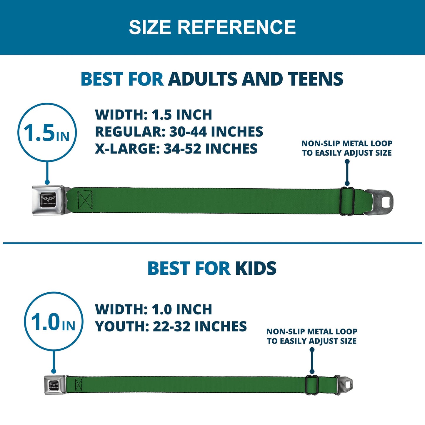 C6 Seatbelt Belt - Green Webbing