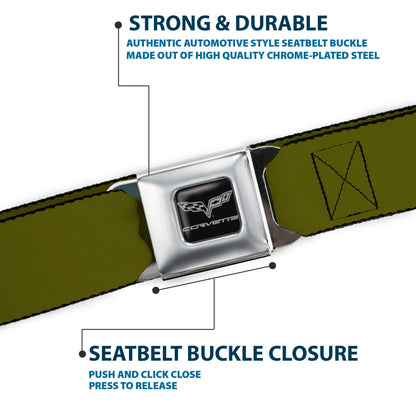 C6 Seatbelt Belt - Olive Webbing
