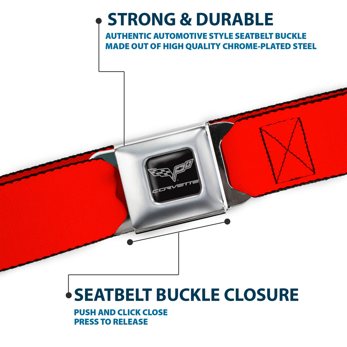 C6 Seatbelt Belt - Red Webbing