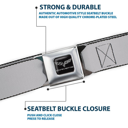 C6 Seatbelt Belt - Silver Webbing
