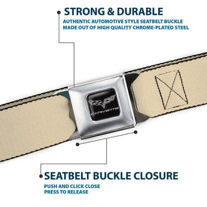 C6 Seatbelt Belt - Tan Webbing