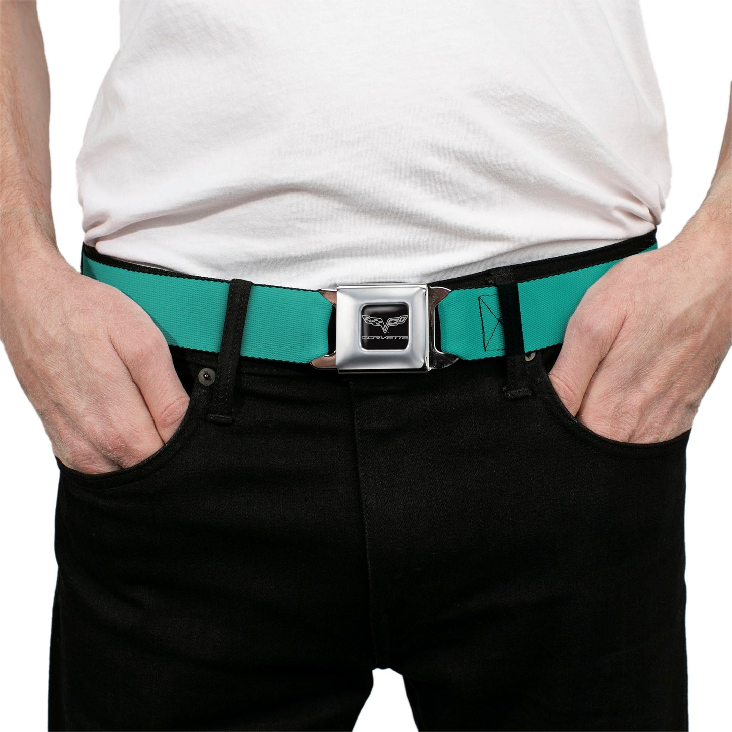 C6 Seatbelt Belt - Teal Webbing