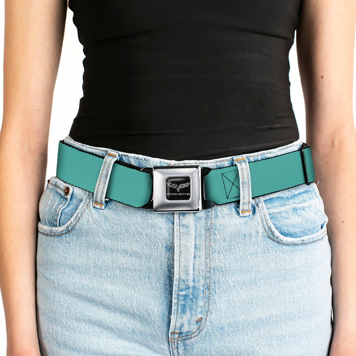 C6 Seatbelt Belt - Teal Webbing