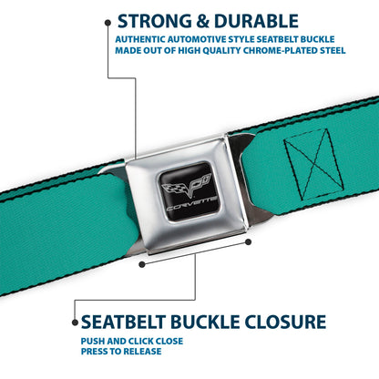 C6 Seatbelt Belt - Teal Webbing