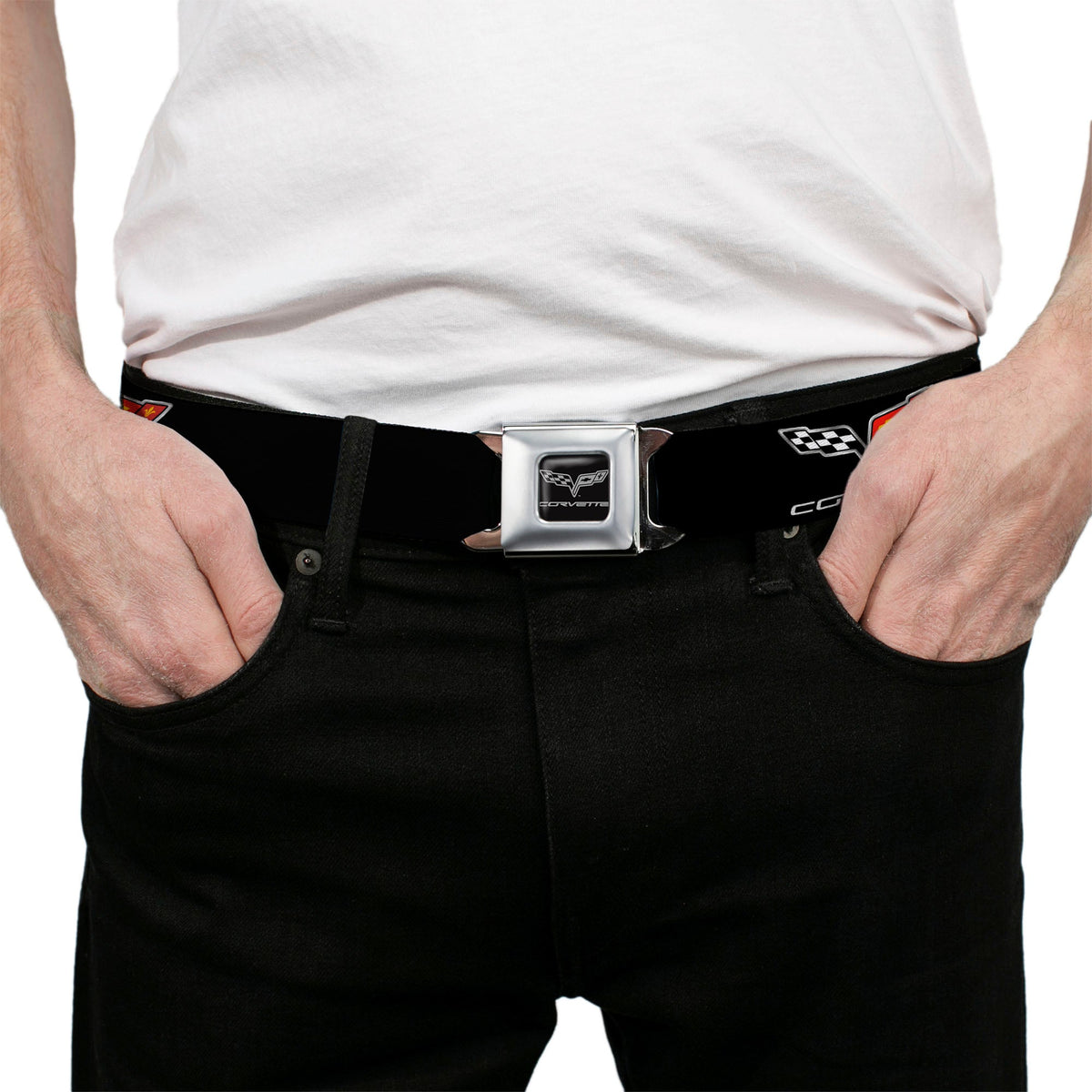 C6 Seatbelt Belt - C6 Logo REPEAT Webbing