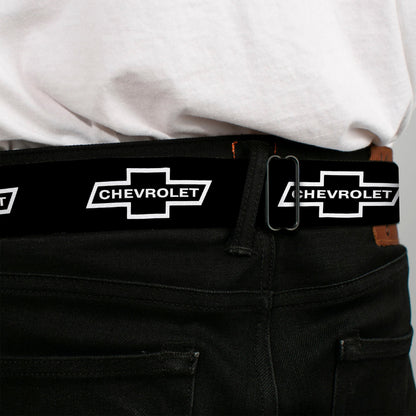 1965 CHEVROLET Bowtie Full Color Black White Seatbelt Belt - 1965 CHEVROLET Bowtie Black/White Webbing