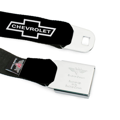 1965 CHEVROLET Bowtie Full Color Black White Seatbelt Belt - 1965 CHEVROLET Bowtie Black/White Webbing