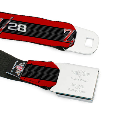 1969 Camaro Z 28 Emblem Full Color Black Silvers Red Seatbelt Belt - 1969 Camaro Z/28 Emblem/Stripe Red/Black/Gray/Silver Webbing