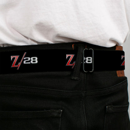 1969 Camaro Z 28 Emblem Full Color Black Silvers Red Seatbelt Belt - 1969 Camaro Z/28 Emblem Black/Silvers/Red Webbing