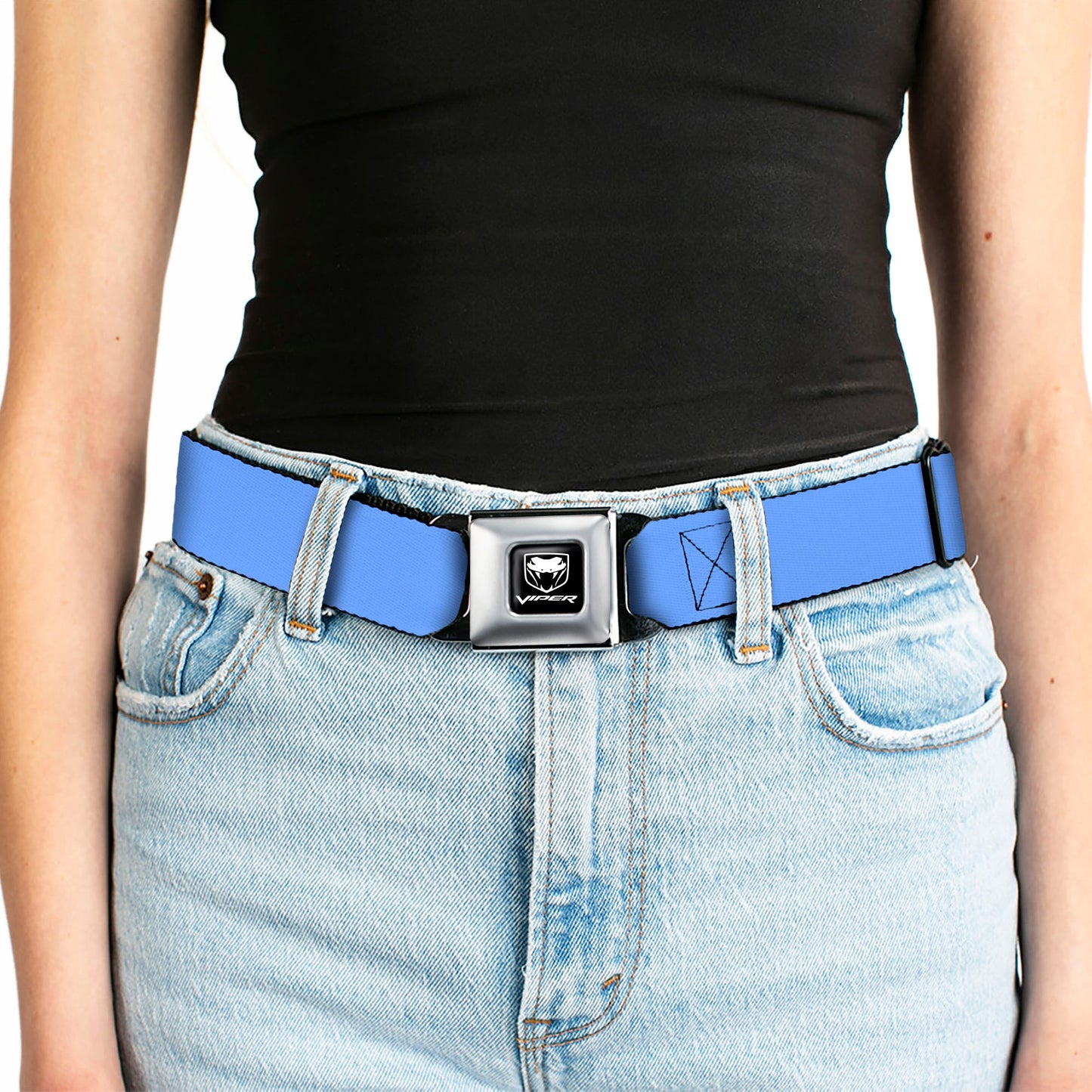 Dodge Viper Seatbelt Belt - Baby Blue Webbing