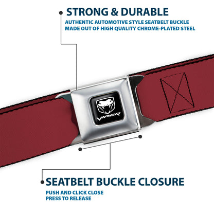 Dodge Viper Seatbelt Belt - Burgundy Webbing