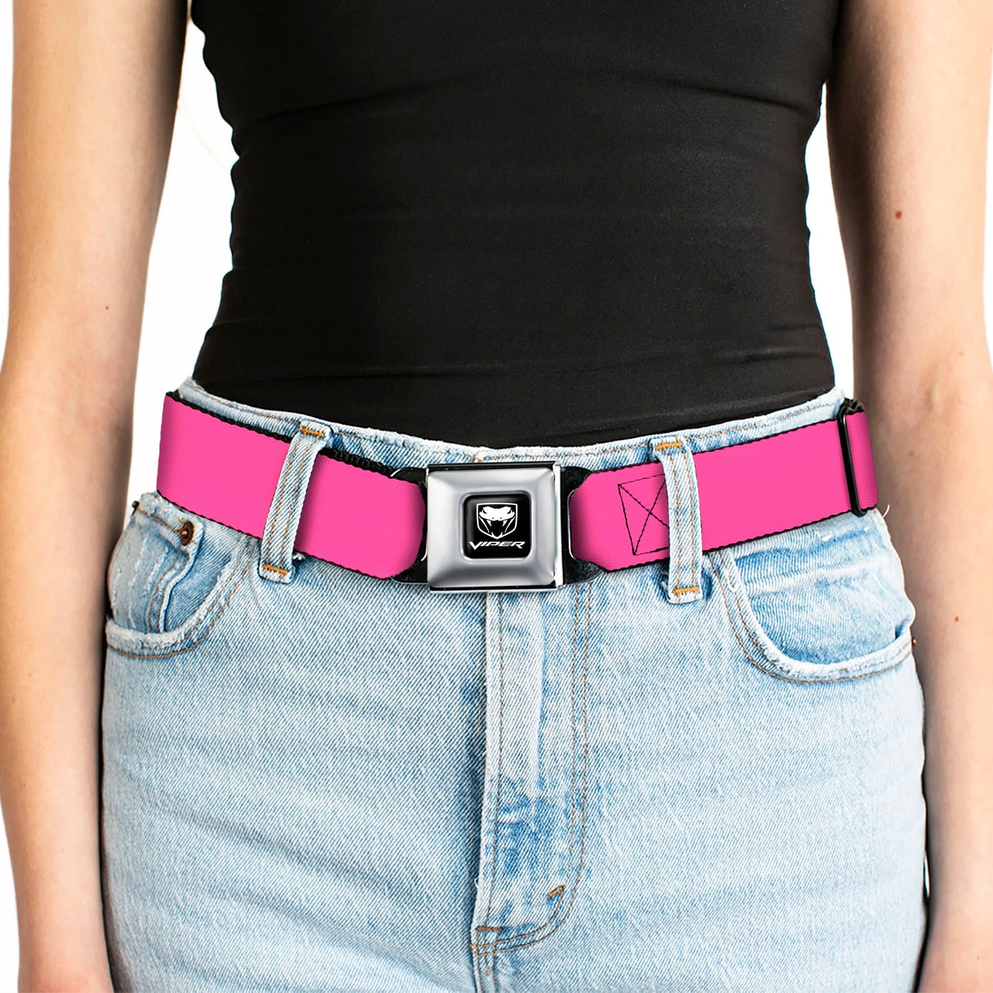 Dodge Viper Seatbelt Belt - Neon Pink Webbing