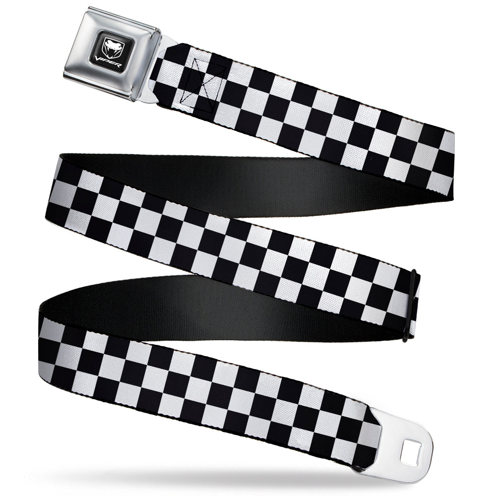Dodge Viper Seatbelt Belt - Checker Black/White Webbing