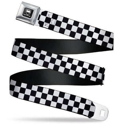 Dodge Viper Seatbelt Belt - Checker Black/White Webbing