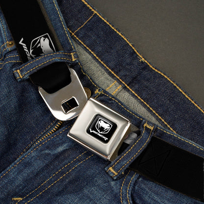 Dodge Viper Seatbelt Belt - Dodge Viper Black/Silver Logo REPEAT Webbing