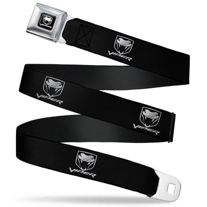 Dodge Viper Seatbelt Belt - Dodge Viper Black/Silver Logo REPEAT Webbing