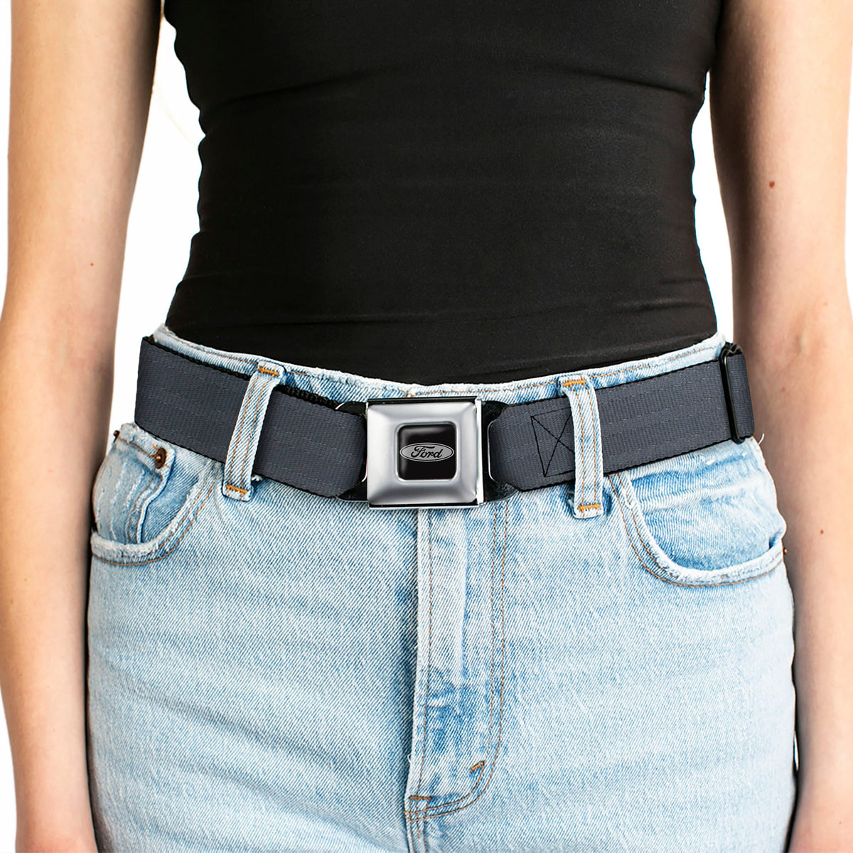 Ford Emblem Seatbelt Belt - Black Panel Webbing