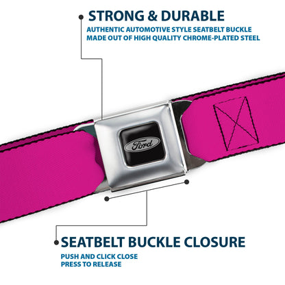 Ford Emblem Seatbelt Belt - Fuchsia Webbing