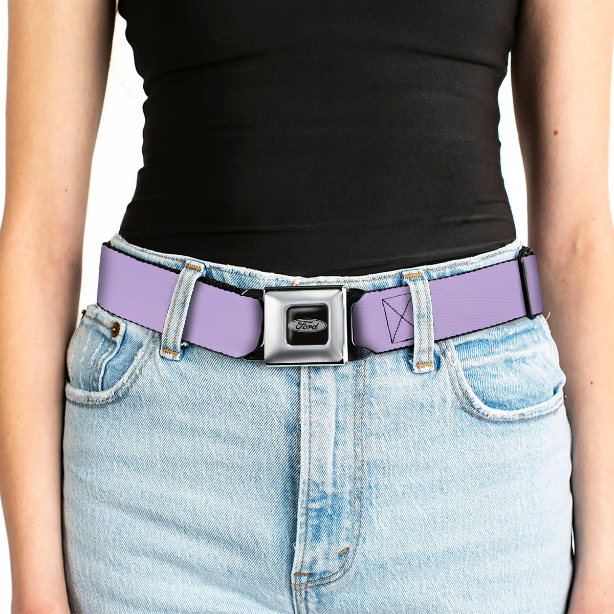 Ford Emblem Seatbelt Belt - Lavender Webbing