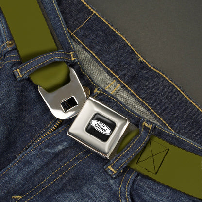 Ford Emblem Seatbelt Belt - Olive Webbing