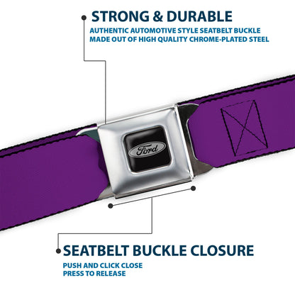 Ford Emblem Seatbelt Belt - Purple Webbing