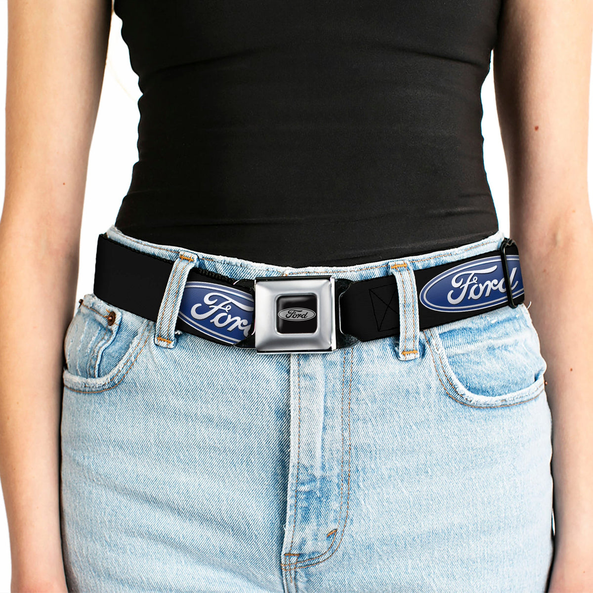 Ford Emblem Seatbelt Belt - Ford Oval Logo REPEAT Webbing