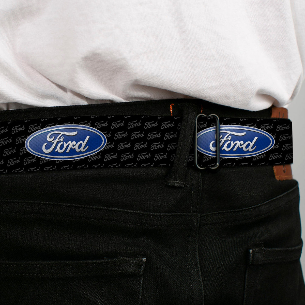Ford Emblem Seatbelt Belt - Ford Oval REPEAT w/Text Webbing
