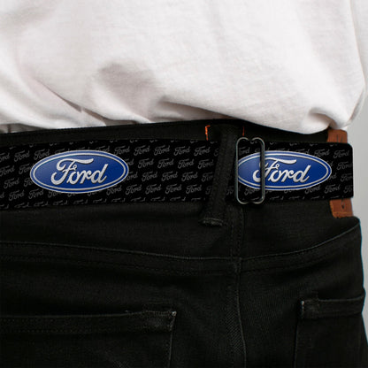 Ford Emblem Seatbelt Belt - Ford Oval REPEAT w/Text Webbing