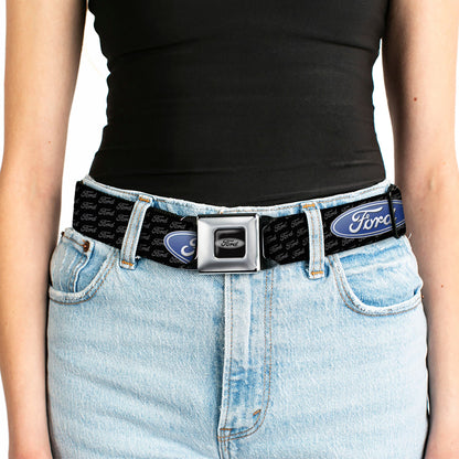 Ford Emblem Seatbelt Belt - Ford Oval REPEAT w/Text Webbing