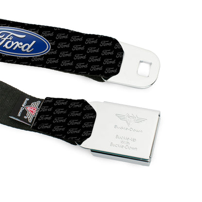 Ford Emblem Seatbelt Belt - Ford Oval REPEAT w/Text Webbing