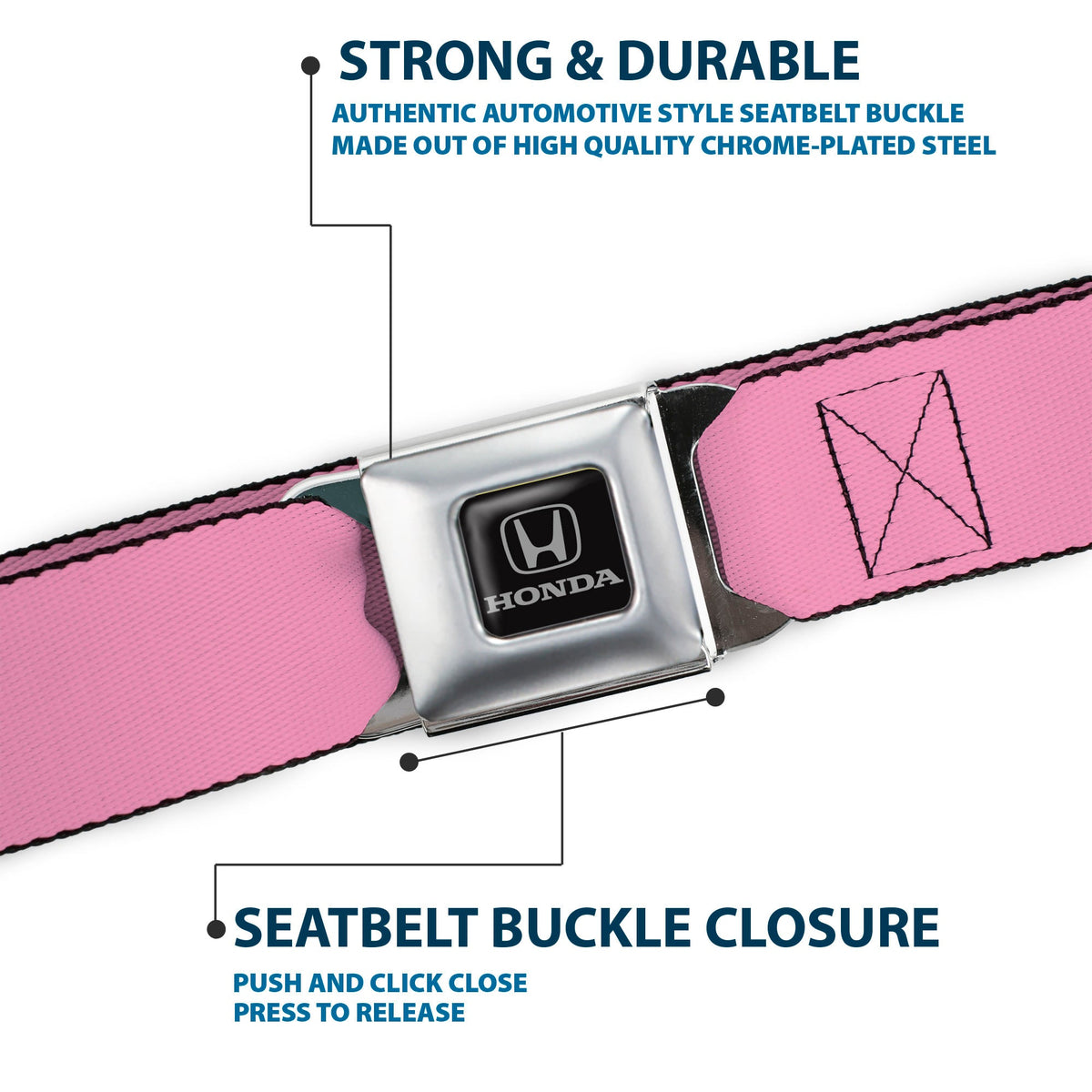 Honda Seatbelt Belt - Baby Pink Webbing