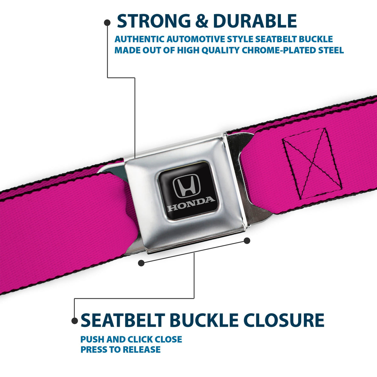 Honda Seatbelt Belt - Fuchsia Webbing