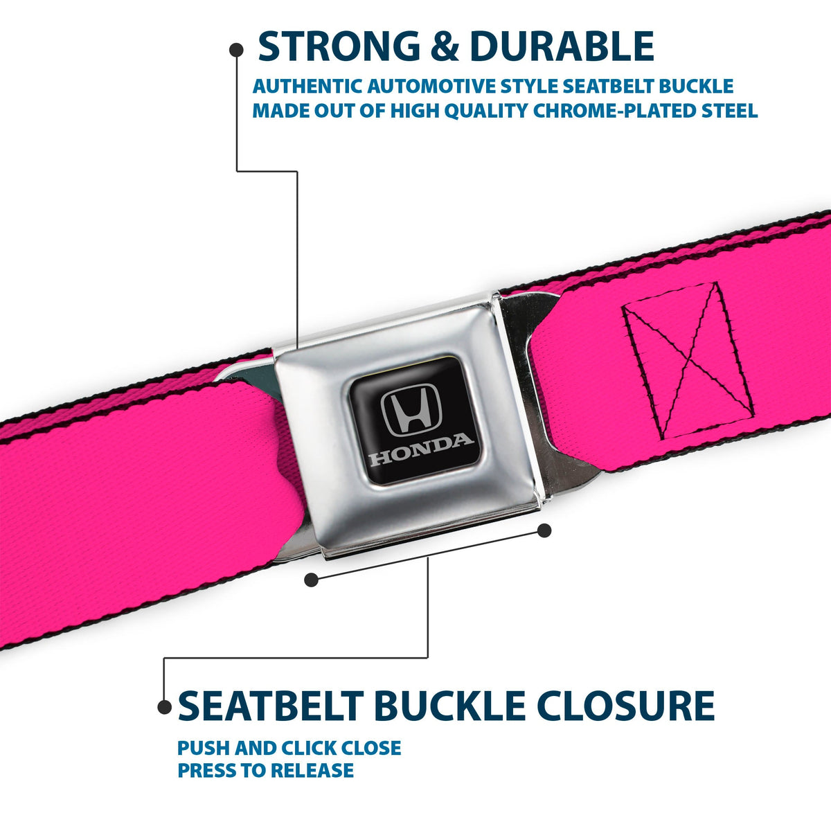 Honda Seatbelt Belt - Neon Pink Webbing