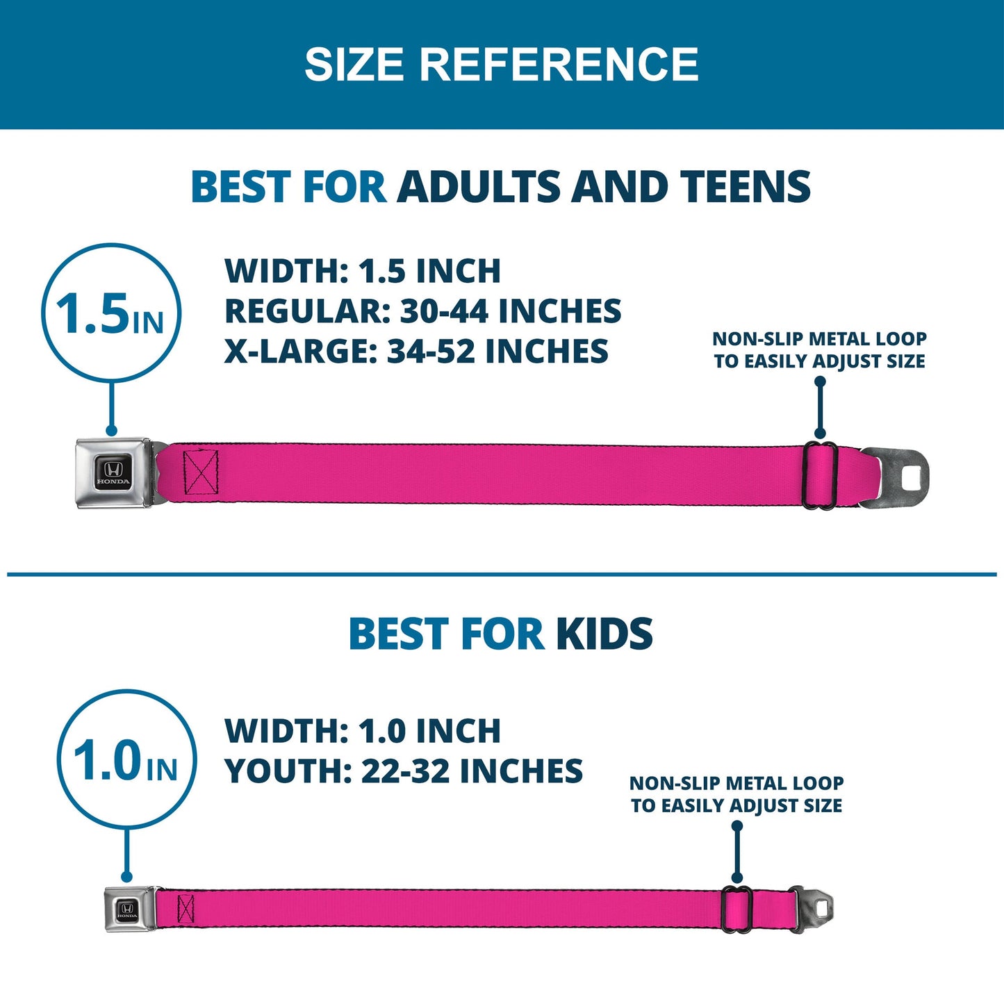 Honda Seatbelt Belt - Neon Pink Webbing