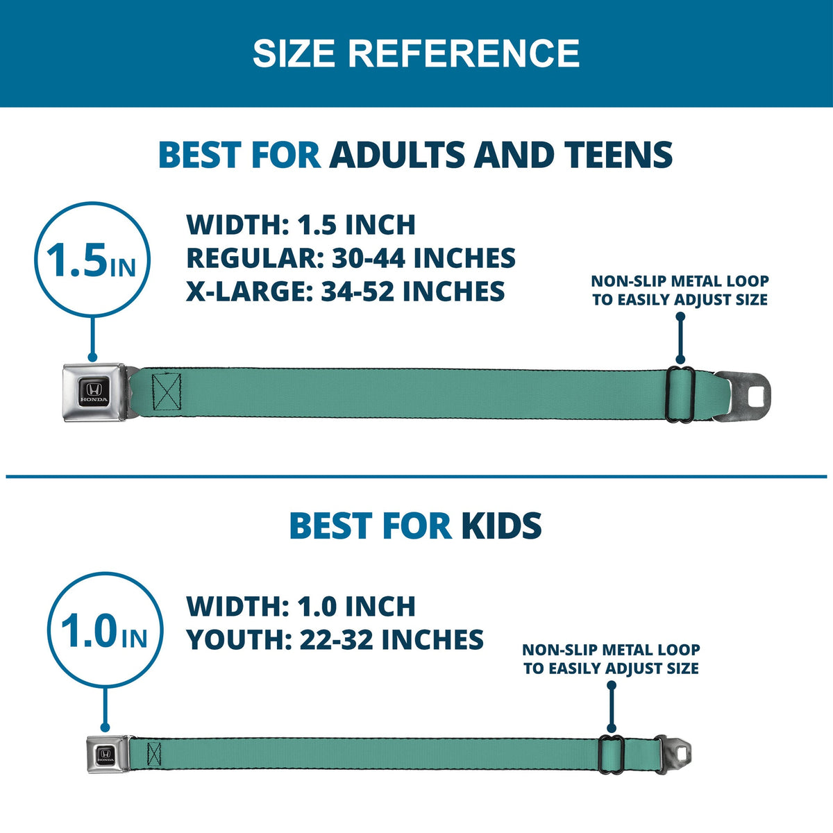 Honda Seatbelt Belt - Teal Webbing