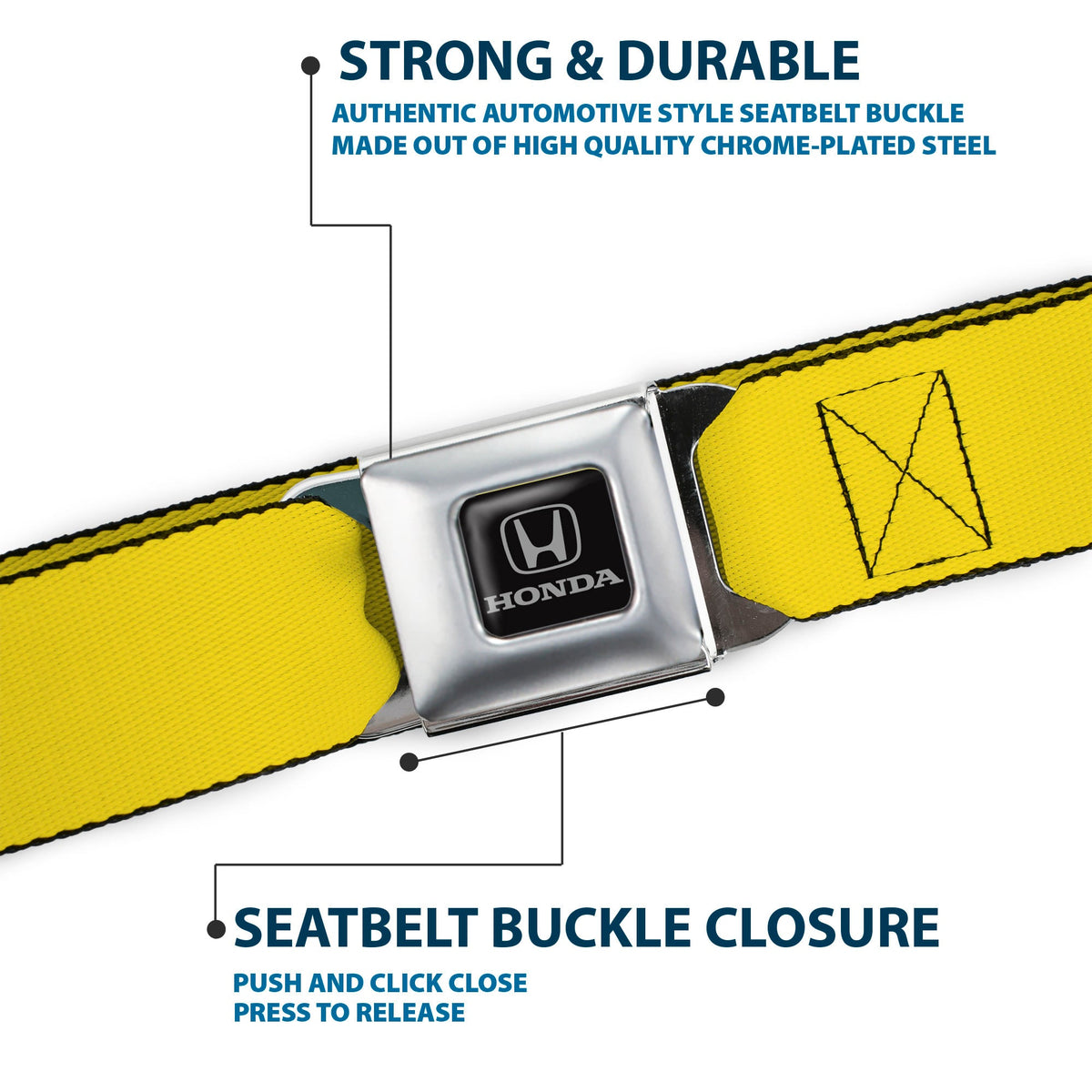 Honda Seatbelt Belt - Yellow Webbing