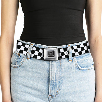 Honda Seatbelt Belt - Checker Black/White Webbing