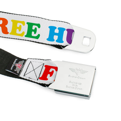 Honda -  Seatbelt Belt - FREE HUGS White/Multi Color Webbing