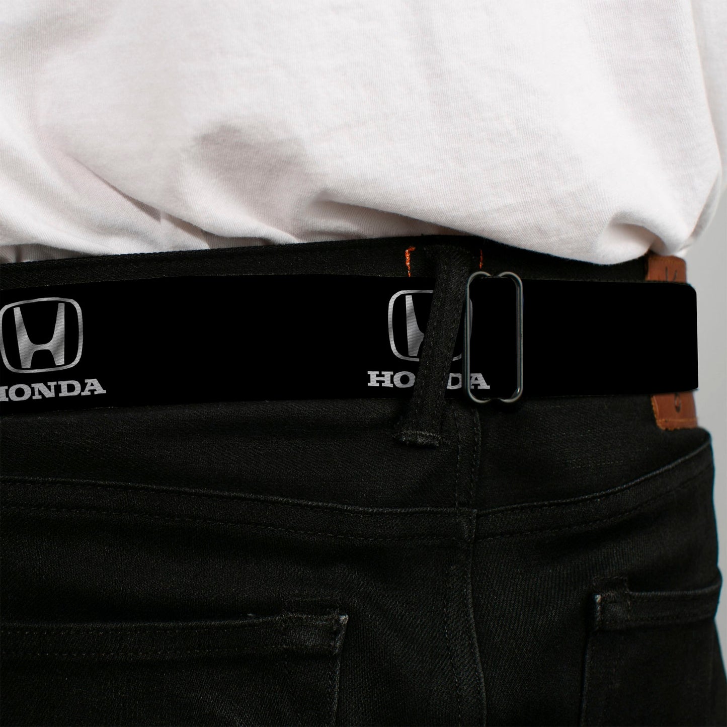 Honda Seatbelt Belt - Honda Logo Black/Silver REPEAT Webbing