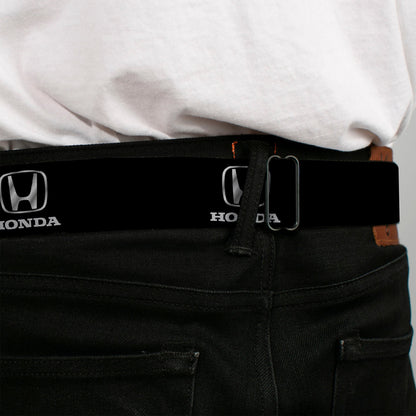 Honda Seatbelt Belt - Honda Logo Black/Silver REPEAT Webbing