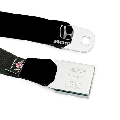 Honda Seatbelt Belt - Honda Logo Black/Silver REPEAT Webbing